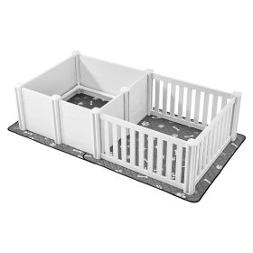 Dog Whelping Box, 73x38x19.7 in, Plastic Dog Whelping Pen with Adjustable Height Door, Puppy Playpen with Waterproof Pee Pad, Easy to Clean