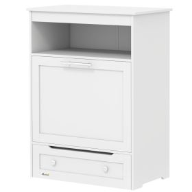 Pet Feeder Station Storage Cabinet, Dog Food Storage Container with Dog Raised Bowls, Watering Supplies, White (Option: White-935x505x210 mm)